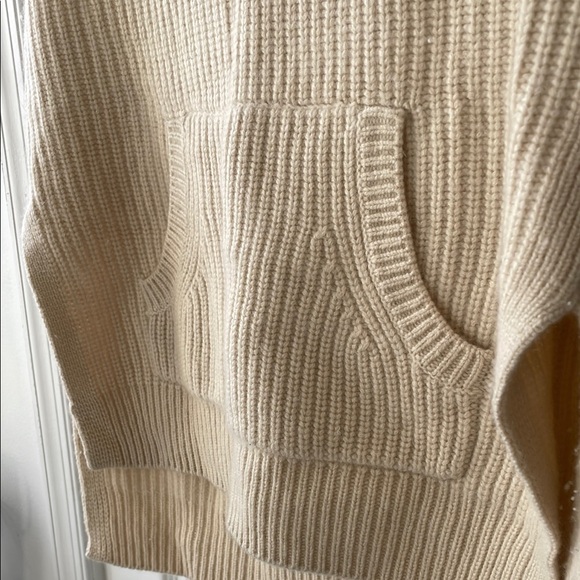 Anthropologie Cashmere Cream Sweater Sleeveless Hoodie Vest - Picture 7 of 11